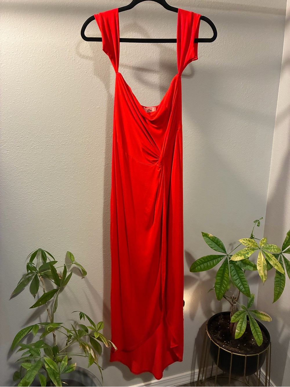 Olia Red Draped Maxi Dress – Women’s Small ❤️✨